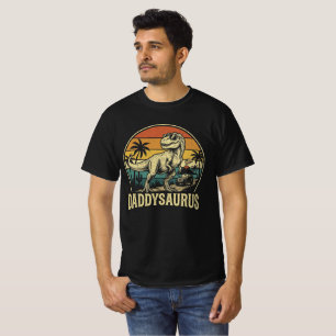 Daddy Trex Dinosaur Daddysaurus Retro Fathers Day T-Shirt