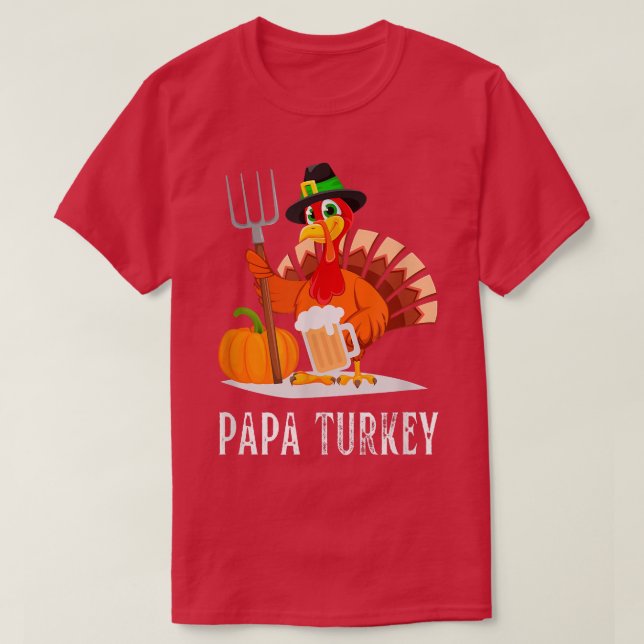 Daddy Turkey Matching Family Group Thanksgiving Pa T-Shirt (Design Front)