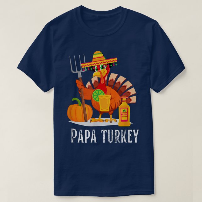 Daddy Turkey Matching Family Group Thanksgiving  T-Shirt (Design Front)