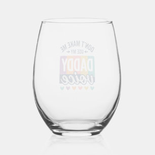 Daddy Voice Vintage Pride Shirt Design_1 Stemless Wine Glass