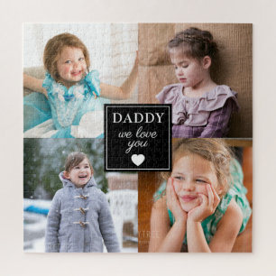 Daddy We Love You 4 Photo Collage Jigsaw Puzzle