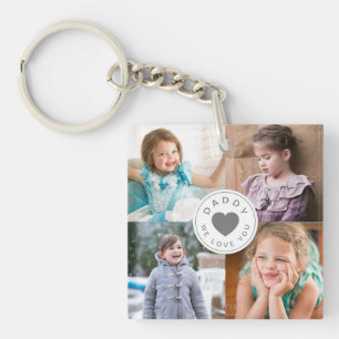 Daddy We Love You Kids Photo Collage  Key Ring