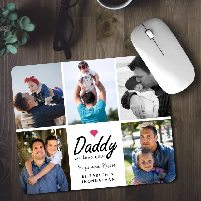 Daddy we love you Script Photo Collage Father Mouse Mat (Creator Uploaded)
