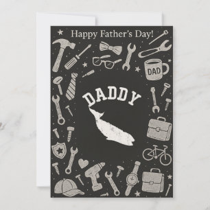 Daddy Whale Fishing Reel Cool Dad Fathers Day Gift Invitation