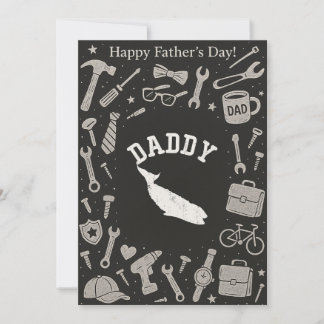 Daddy Whale Fishing Reel Cool Dad Fathers Day Gift Invitation