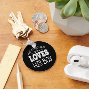 Daddy Who Loves His Boy Happy Fathers Day Keepsake Key Ring
