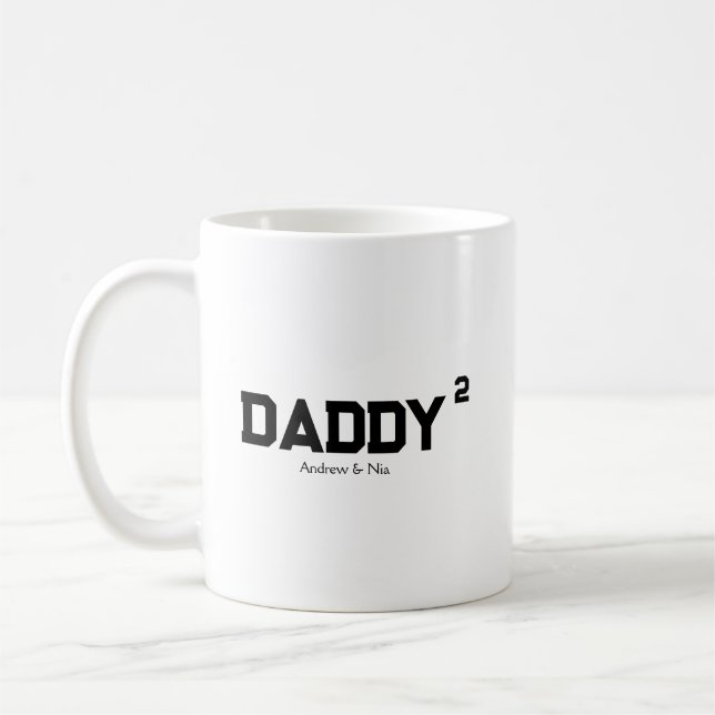 Daddy with custom children name coffee mug (Left)