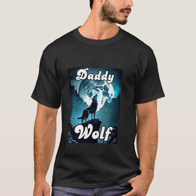 Daddy Wolf Matching Tribe Wolves Camping Pack Fath T-Shirt (Front)