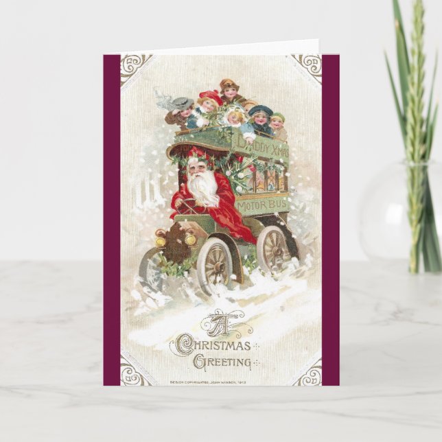 Daddy Xmas Motor Bus Holiday Card (Front)