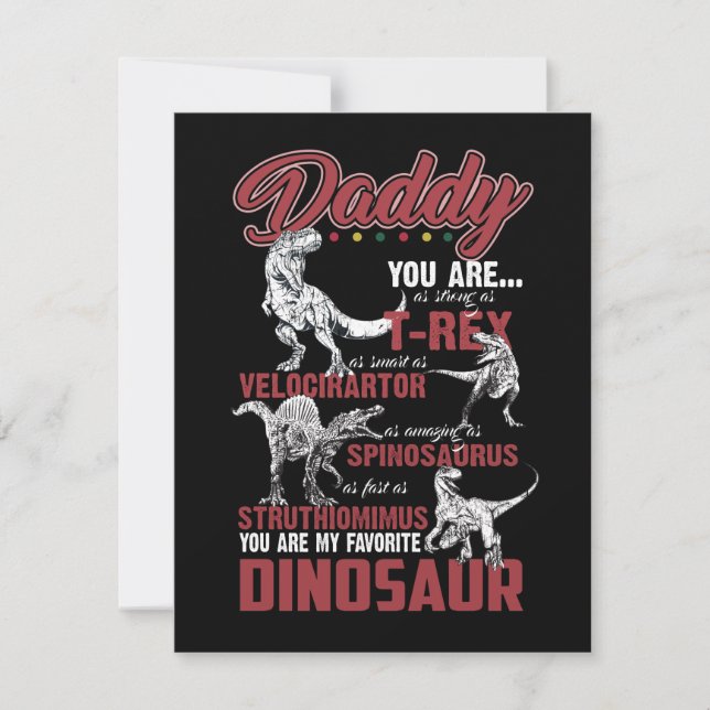 Daddy You Are As Strong As T-rex Dinosaur Gift Thank You Card (Front)