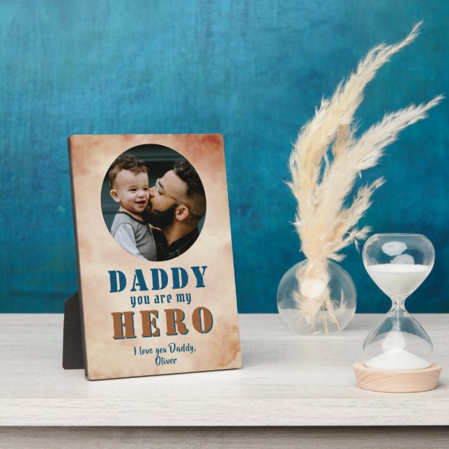 Daddy you are Hero Dad Photo Father`s Day Plaque (Side)