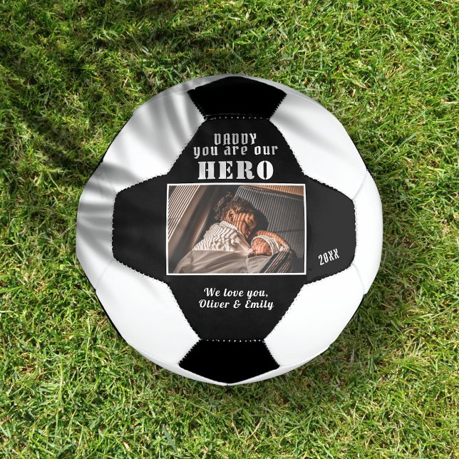 Daddy you are Hero Father Family Photo Keepsake Football (Creator Uploaded)