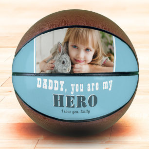 Daddy you are my Hero Blue Father`s Day Photo Basketball
