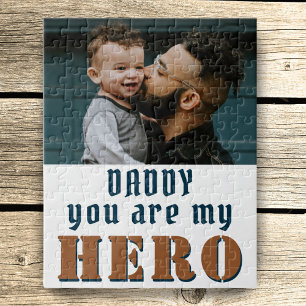Daddy you are my Hero Dad Photo Father`s Day   Jigsaw Puzzle
