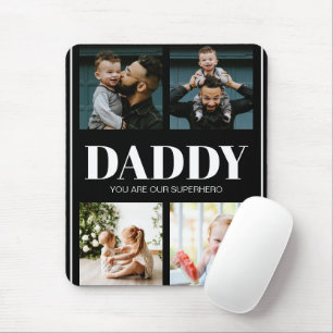Daddy You are our Superhero Photo Collage Simple Mouse Mat