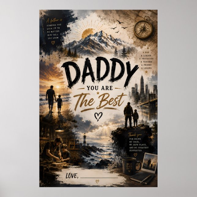 Daddy You Are The Best Poster (Front)