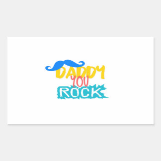 Daddy You Rock Rectangular Sticker