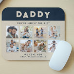 Daddy You're Simply The Best Photo Collage Mouse Mat<br><div class="desc">Daddy You're Simply The Best Photo Collage Personalised Photo Template Custom Names Mouse Pad features eight of your favourite photos with the text "Daddy you're simply the best" in modern script typography. Personalise below with your custom text and names. Perfect gift for dad for birthday, Christmas, holidays and Father's Day....</div>