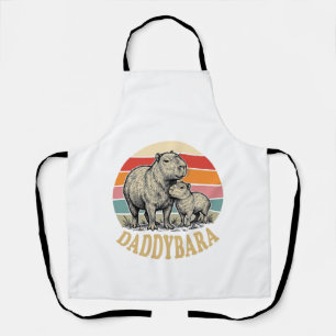 Daddybara Capybara Dad Vintage Sunset Shirt_1 Apron