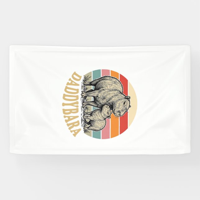 Daddybara Capybara Dad Vintage Sunset Shirt_1 Banner (Horizontal)