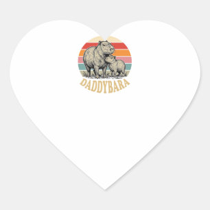 Daddybara Capybara Dad Vintage Sunset Shirt_1 Heart Sticker