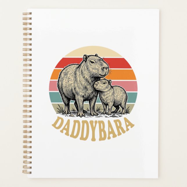 Daddybara Capybara Dad Vintage Sunset Shirt_1 Planner (Front)