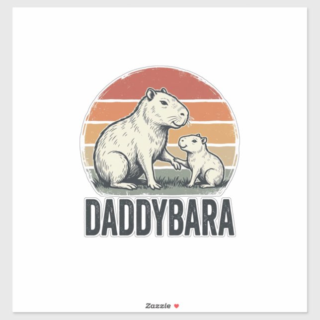 Daddybara Capybara Vintage Sunset Shirt Design_1 (Sheet)