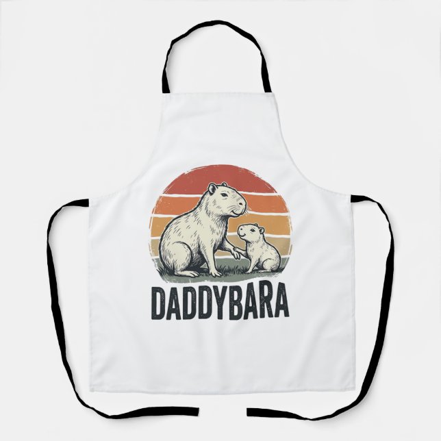 Daddybara Capybara Vintage Sunset Shirt Design_1 Apron (Front)