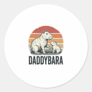 Daddybara Capybara Vintage Sunset Shirt Design_1 Classic Round Sticker