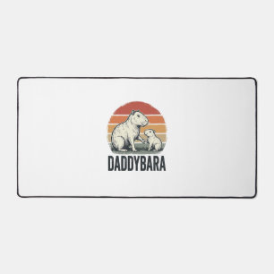 Daddybara Capybara Vintage Sunset Shirt Design_1 Desk Mat