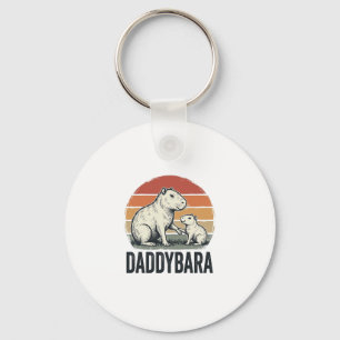 Daddybara Capybara Vintage Sunset Shirt Design_1 Key Ring