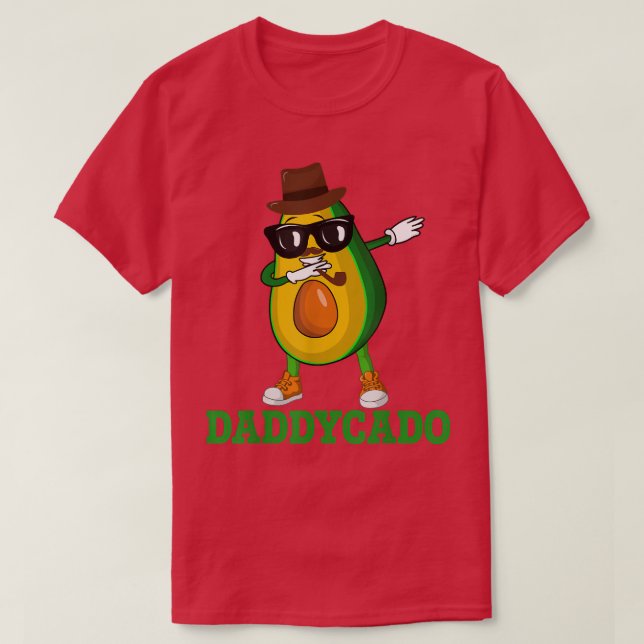 Daddycado Funny Dabbing Daddy Avocado Vegan Father T-Shirt (Design Front)