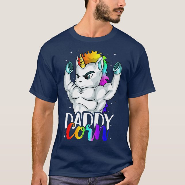 Daddycorn Unicorn Dad Daddy Man Unique Family T-Shirt (Front)