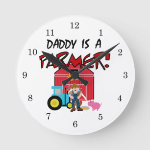 daddyisafarmerTEE Round Clock