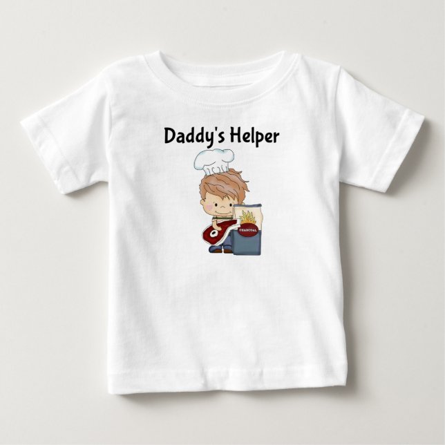 Daddy's BBQ Helper Baby T-Shirt (Front)