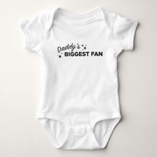 Daddy's Biggest Fan in Black Text   Cute Baby Bodysuit