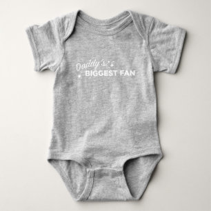 Daddy's Biggest Fan in White Text Cute Baby Bodysuit