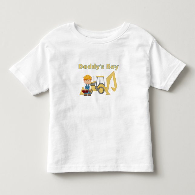 Daddy's Boy Backhoe Toddler T-Shirt (Front)