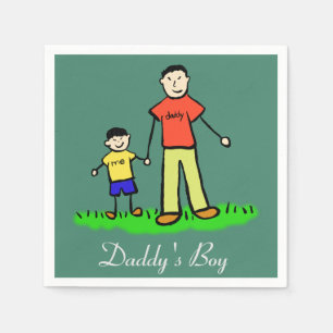 Daddy's Boy Personalised Family Characters Napkin