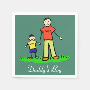 Daddy's Boy Personalised Family Characters Napkin