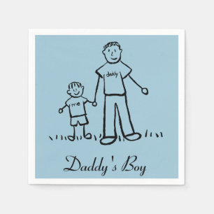 Daddy's Boy Personalised Family Characters Napkin