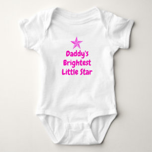 Daddy's Brightest Little Star Pink, Cute Baby Girl Bodysuit
