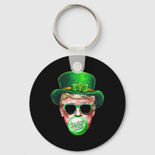 Daddy's Ck Trump St Patrick's Day Lucky Shamrock I Key Ring