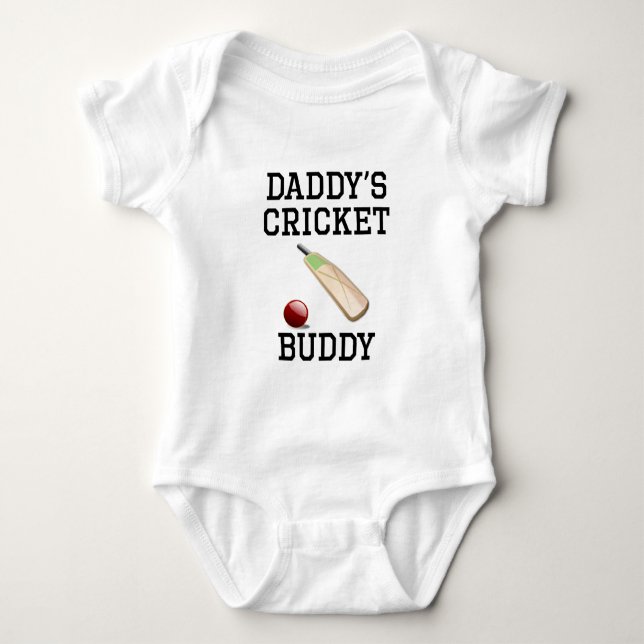 Daddy's Cricket Buddy Baby Bodysuit (Front)