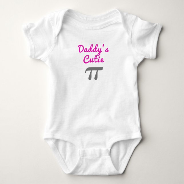 Daddy's Cutie Pi Baby Bodysuit (Front)
