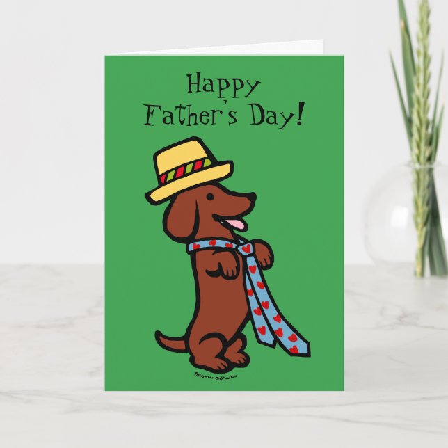 Daddy's Dachshund Cartoon Card (Front)