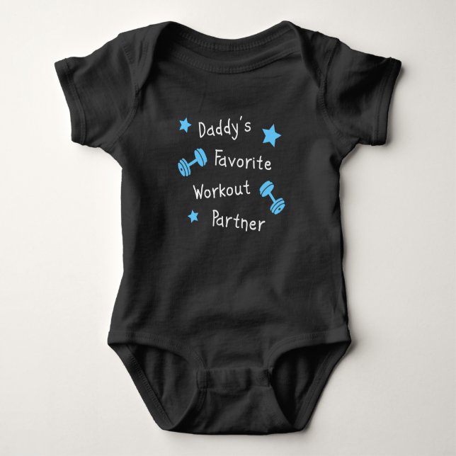 Daddy's Favourite Workout Partner Baby Bodysuit (Front)