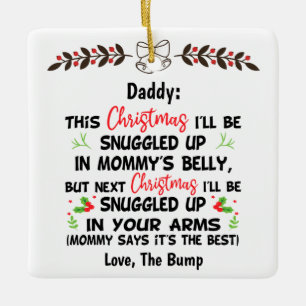 Daddy's first Christmas From the bump, Dad to be Ceramic Ornament