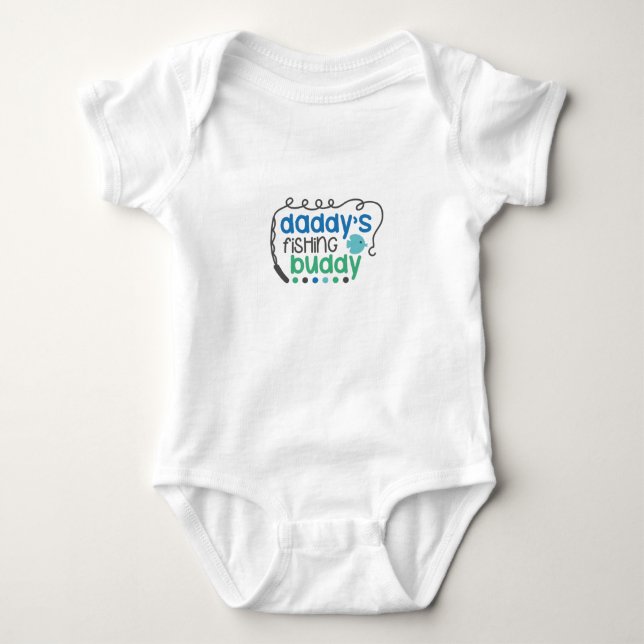 Daddy's fishing buddy baby bodysuit (Front)