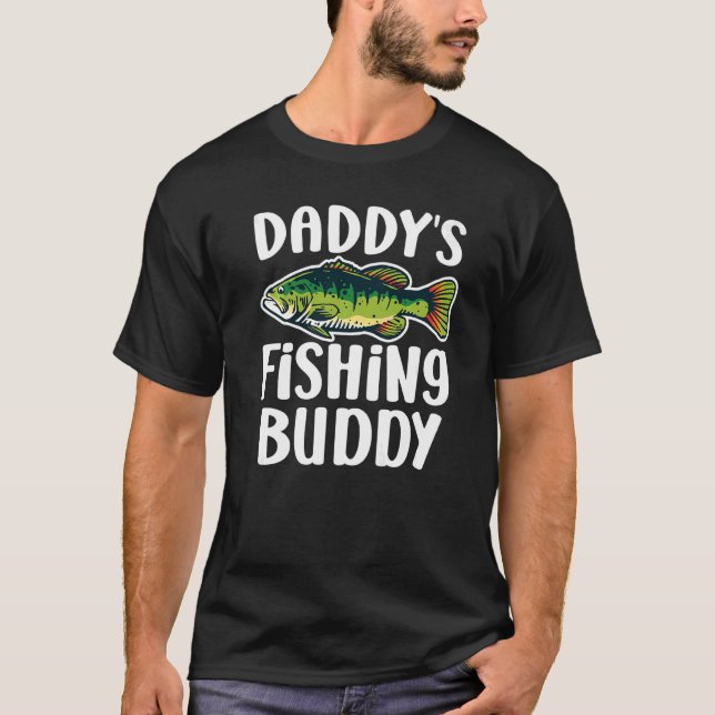 Daddy's Fishing Buddy Boy Girl Fish Father Kid Mat T-Shirt (Front)